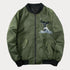 Whale Embroidered MA1 Bomber Jacket for Men – Oversized Japanese Sukajan Coat